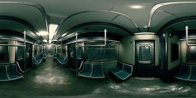 VR360 old underground subway metro wagon video