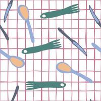 Fork, knife, Spoon seamless pattern Simple style vector