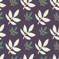 Abstract branches with leaves seamless pattern. Decorative ornamental summer endless wallpaper. vector