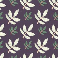 Abstract branches with leaves seamless pattern. Decorative ornamental summer endless wallpaper. vector