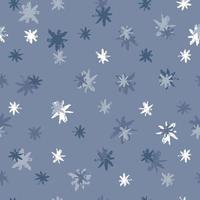 Hand drawn winter snowflakes seamless pattern illustration. vector