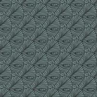 Dark tones abstract botanic seamless pattern with monstera outline ornament. Tropical leaves print in black and grey tones. vector