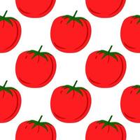 Doodle tomato pattern for fabric design. Red tomatoes background. Organic healthy vegetable. wallpaper. vector