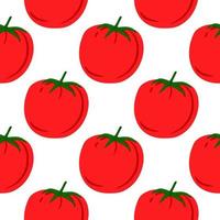 Doodle tomato pattern for fabric design. Red tomatoes background. Organic healthy vegetable. wallpaper. vector