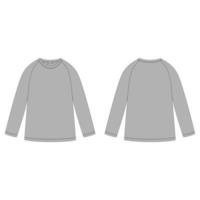 Jumper design template. Technical sketch of gray raglan sweatshirt. Children's wear. vector