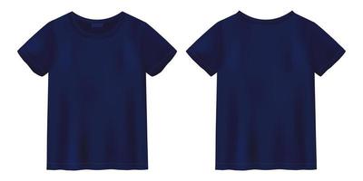 Unisex blue t shirt mock up. Short sleeve tee. T-shirt design template. vector