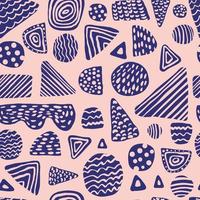 Simple colored shapes seamless pattern. Creative freehand design texture vector