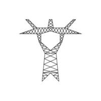 torre eléctrica de alta tensión. símbolo de línea de alimentación simple. vector