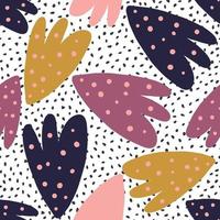 Modern abstract shapes or blots on polka dot background. vector