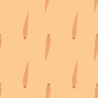 Geometric orange carrot seamless pattern on orange background. vector