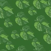 Creative monstera leaves tropical seamless pattern. Embroidery palm leaf endless wallpaper. vector