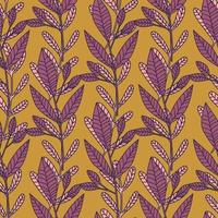 Forest leaves seamless pattern in vintage style. vector