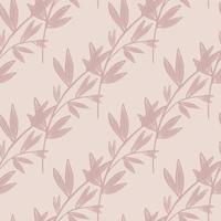 Vintage leaf seamless pattern isolated on light background. Retro floral vector wallpaper. .