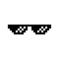 pixel art glasses isolated on white background vector