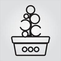 Isolated Outline Plant in Pot Scalable Vector Graphic