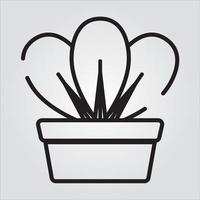 Isolated Outline Plant in Pot Scalable Vector Graphic