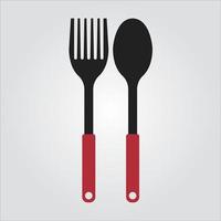 Isolated Color Kitchenware Spoon and Fork Transparent Scalable Vector Graphic