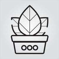 Isolated Outline Plant in Pot Scalable Vector Graphic