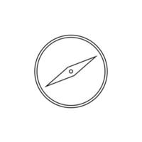 icono de brújula de contorno. esquema de navegación. logotipo sencillo. vector