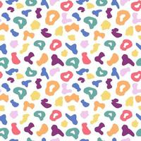Rainbow leopard seamless pattern isolated on white background. Colorful animal skin background. vector