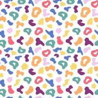 Rainbow leopard seamless pattern isolated on white background. Colorful animal skin background. vector