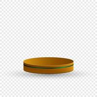 Golden podium design on a transparent background. Vector illustration podium easy editable