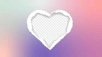 fondo romántico con un espacio en blanco en forma de corazón sobre un fondo transparente adecuado para insertar texto, anuncios o fotos vector