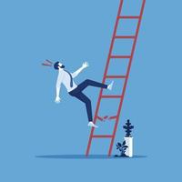 Man falling off the ladder, Concept of risk, accident, insurance vector, concept of business risk or accident concept vector