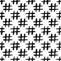 Hashtag icon seamless pattern. Isolated on white background. vector