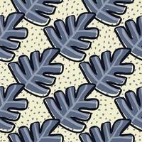 Exotic monstera leaf seamless pattern. Endless botanical texture. vector