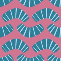 Seamless pattern with abstract forms. Dark lilac background and navy blue color geometry scribble ornament. vector