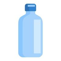 icono plano con botella azul médica aislada sobre fondo blanco. vector