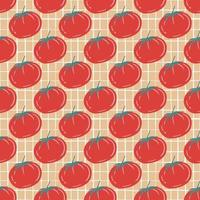 Seamless pattern with tomato. Red tomatoes wallpaper. vector