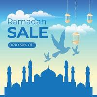 publicación de redes sociales de venta de Ramadán vector