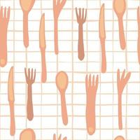 Fork, knife, Spoon hand draw seamless pattern on white background. vector