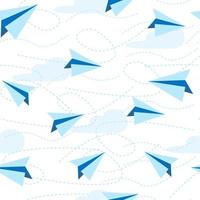 Paper planes seamless pattern. paper airplane background. Travel, route symbol. vector