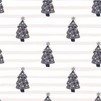 árbol escandinavo decorativo púrpura siluetas de patrones sin fisuras. fondo despojado de luz. impresión de vacaciones de navidad. vector