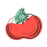 línea de tomate vectorial y punto abstracto sobre fondo blanco aislado. vector