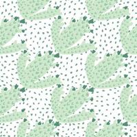 Abstract cactus seamless pattern. Green cacti wallpaper on dots background. vector