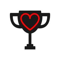 diseño de icono de logotipo de trofeo de amor vector