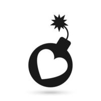 Outline bomb icon with editable stroke. vector