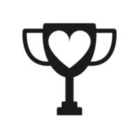 diseño de icono de logotipo de trofeo de amor vector