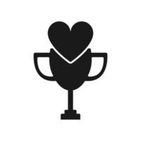 diseño de icono de logotipo de trofeo de amor vector