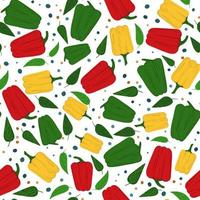 Abstract bell pepper seamless pattern on white background. vector