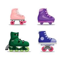 Roller skate variation collection set illustration vector