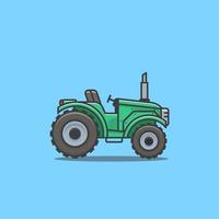 ilustración colorida del vehículo del tractor agrícola vector