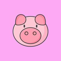 piggy face cartoon illustration vector