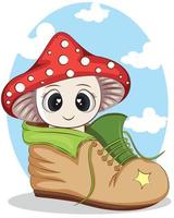 mushroom Inside Boots Cartoon Character
