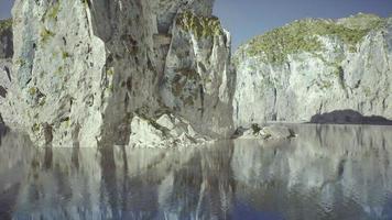 panoramic view of nice colorful huge cliff and sea photo