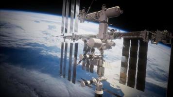 estación espacial internacional en el espacio ultraterrestre sobre el planeta tierra foto